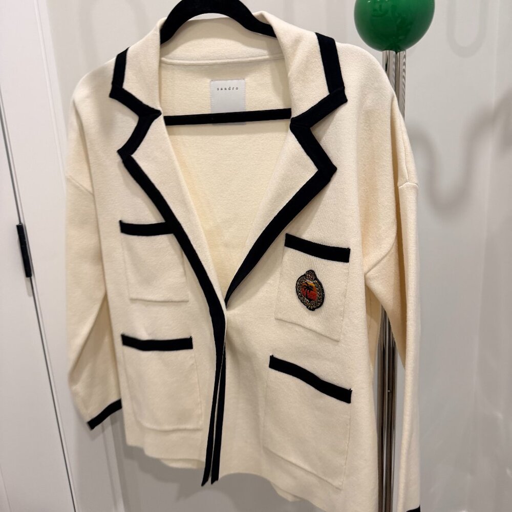 Sandro Black and White Blazer Size 0